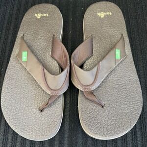 Sanuk Beer Cozy 2 Mens Flip Flops Brown Sandals SMS2839C Size 10